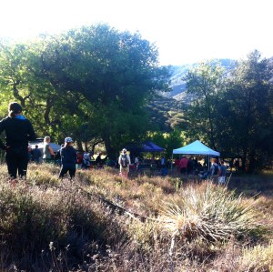 Family & friends await their runners at the 3rd Aid Station